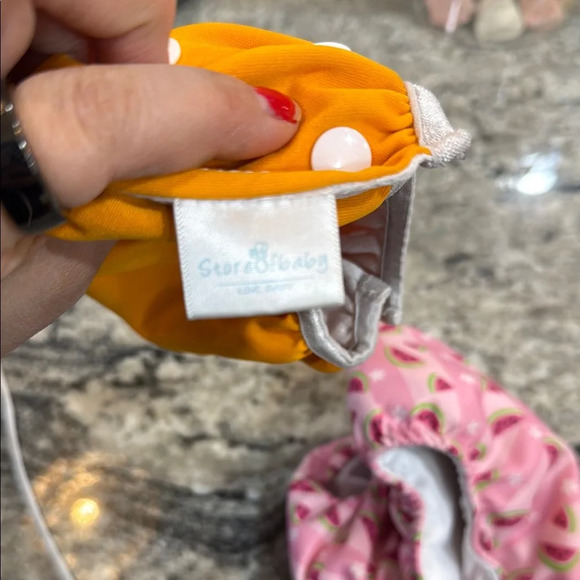 Green sprouts Diaper Cover Up Orange & Pink with Adjustable Snap Closures and 3T - Picture 3 of 5